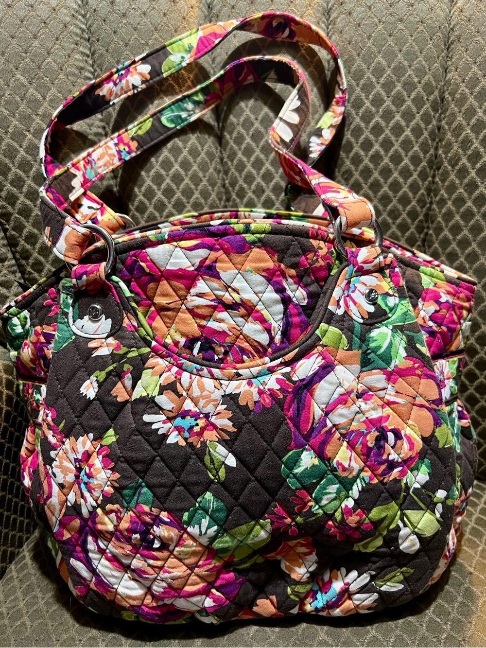 Vera Bradley Glenda Shoulder Bag In English Rose Pattern